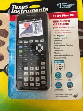 Texas Instruments TI-84 Plus CE Graphing Calculator - Black, White, Green